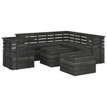 vidaXL Set Divani da Giardino su Pallet 8 pz Legno Pino Grigio Scuro