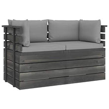 vidaXL Divano da Giardino 2 Posti su Pallet con Cuscini Massello Pino