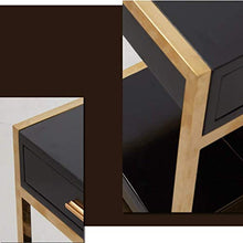 YGH Americana Comodino, Divano Ad Angolo, Diversi Tavoli Lampada, Ferro Tavolino, Gold Frame, Legno Solido Piazza Governo, Dimensioni 50x40x50CM Comodino (Colore: Nero)