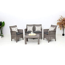 Set salottino da giardino con divanetto due posti e due poltroncine in resina resistente