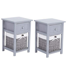 zcyg Comodino Comodini Comodini, 2 Pezzi/Set Comodino Portaoggetti in Legno Naturale con Cassetto E Cestino (Grigio)