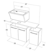 Dafne Italian Design Mobile da Bagno Effetto Opaco (cm. L60 x P35 x H25)