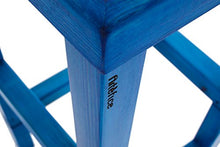 SGABELLO ALTO, in LEGNO massello Blu e Arancio - per CUCINA, BAR, PUB
