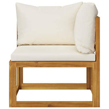 SKM Set Divani da Giardino 6 pz con Cuscini Crema Massello Acacia (61kg)