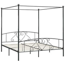 SKM Letto a Baldacchino Grigio in Metallo 200x200 cm