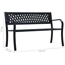 VidaXL - Panca da giardino, 125 cm, colore: Nero