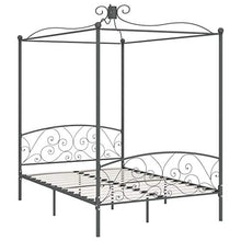 SKM Letto a Baldacchino Grigio in Metallo 120x200 cm (26.6kg)