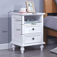 AINIYF Comodino in Legno massello Comodino Camera da Letto nordica Armadietto Semplice con 2 cassetti e 4 Gambe Lunghe (Color : White, Size : 40cm)