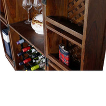 Fab Furnish Sheesham - Mobile da bar compatto per vino e liquori, colore: marrone