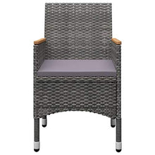 FAMIROSA Set Bistrot Giardino 3 pz Polyrattan e Vetro Temperato Grigio-8365