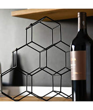 Pusher Di-Vino Wine Rack Cantinetta per Vino, 6 Posti, Nero