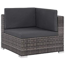 Festnight- Set Divano da Giardino, Set Divano Esterno 20 pz in Polyrattan Grigio