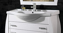 Europrimo Mobile da Bagno con lavabo e Specchio Noemi 95 per Arredo Bagno Bianco Classico Composizione Set