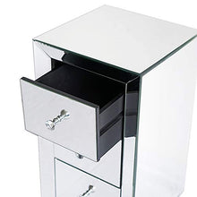 Comodino moderno con 3 cassetti a specchio, comodino per camera da letto, comodino, per soggiorno, camera da letto