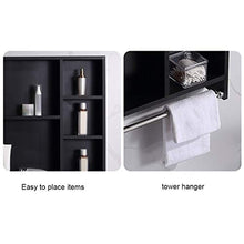 Specchio A Parete con Mensola Mobile con Specchio Mobile Bagno A Muro Mobile A Specchio da Bagno in Alluminio Space (Color : Black, Size : 40 * 12.5 * 70cm)