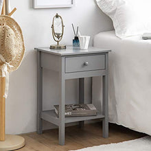 woodluv Comodino con mensola, tavolino da salotto, colore: Grigio