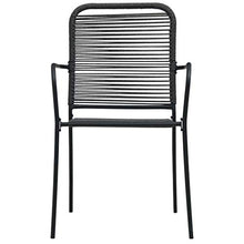 FAMIROSA Set da Pranzo da Giardino 5 pz Nero in Vetro e Acciaio-0209