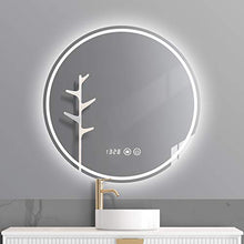 Specchio da bagno specchio luminoso a led intelligente specchio rotondo specchio da trucco con specchio da trucco leggero specchio da bagno oscuramento continuo singolo tocco disappannamento con tem