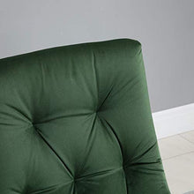 homcom Sedia per Soggiorno, Cucina o Sala da Pranzo Moderna e Imbottita in Metallo Nero e Tessuto Verde 55x75x90cm
