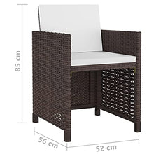 vidaXL Set da Pranzo da Giardino 13 pz Polyrattan Marrone Tavolo Sedie Cuscini
