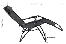 Havnyt Zero Gravity, sedie reclinabili da giardino, colore nero, 2 pezzi