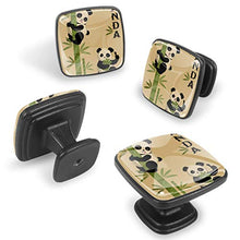 Bambù carino panda Pomelli per Porta Set di 4 Pomelli per Mobili Manopole per Cassetti Cucina Armadio Vetro