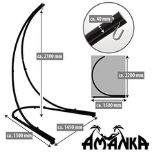 AMANKA Sostegno per Sedia sospesa 210cm Supporto per Appendere Sedile sospeso Max 150Kg Acciaio Nero