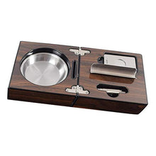 OutingstaRase Legno Caso Cigar Ashtray W/Cigar Cutter, Sigaro Punch, sigari Slot Accessori