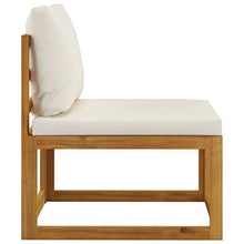 SKM Set Divani da Giardino 3 pz con Cuscini Crema in Legno Acacia