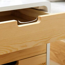 WALNUTA Comodino dal Design Semplice e Moderno a Tre cassetti, Mini armadietto da Camera da Letto in Legno massello da Comodino