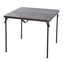 Outsunny Tavolo Pieghevole da Campeggio, Chisura a Valigetta, in Metallo e Plastica Marrone Impermeabile, 86x86x71,5cm