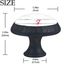Strisce bianche blu del granchio rosso Pomelli per Porta Set di 4 Pomelli per Mobili Manopole per Cassetti Cucina Armadio Vetro