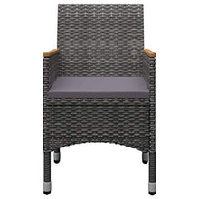 SKM Set Mobili da Pranzo da Giardino 9 pz Polyrattan Acacia Grigio (77.48kg)