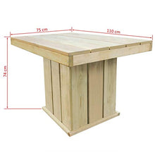 SKM Set da Pranzo da Giardino 5 pz in Legno di Pino Impregnato (117.5kg)