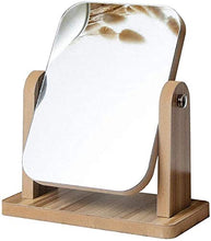 LBWARMB Trucco Specchio con luci Trucco Desktop Mirror di Legno della Struttura Pieghevole Rettangolare Cosmetic HD Specchio, Supporto Girevole, Indipendente