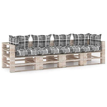 vidaXL Divano da Giardino Pallet 4 Posti con Cuscini in Legno di Pino