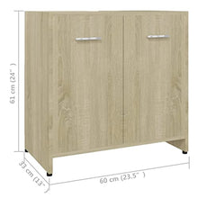 Armadio da bagno in rovere Sonoma 60x33x58 cm