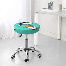 Snoopy - Coprisgabello rotondo per sedia da bar, lavabile, elastico, per sgabelli rotondi da 35,6 cm