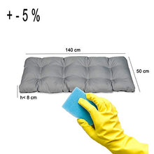 SuperKissen24. Cuscino Lungo per Panchina da Giardino 140x50 cm Resistente e Comodo per Panca da Esterno ed Interno - Grigio