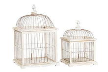 Way Home Store Set di Due Gabbie in Legno Bianco