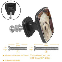 Cane carino in legno soffice cane Pomelli per Porta Set di 4 Pomelli per Mobili Manopole per Cassetti Cucina Armadio Vetro