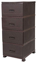 Pamex 511701 Cassettiera in plastica con 4 cassetti, marrone, 90 x 38 x 46 cm