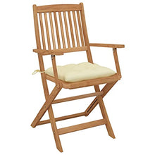vidaXL Sedie da Giardino Pieghevoli 4 pz con Cuscini Massello Acacia