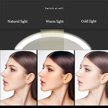LBWARMB Trucco Specchio con luci Trucco dello Specchio del LED Smart Touch dimmerabili Impostazione e 10x Magnifier casa Camera da Letto dello Specchio di Trucco (Bianco/Cavo USB Alimentato)