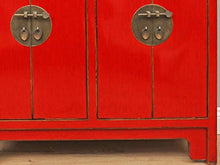 Yajutang - Cassettiera cinese con 3 cassetti, 4 ante, colore: Rosso