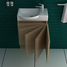 Alpenberger Set di mobili da bagno composto da lavabo con mobiletto colore rovere I design elegante piatto in ceramica preassemblato