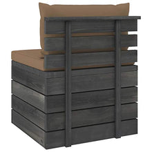 vidaXL Divano Centrale da Giardino Pallet con Cuscini in Legno di Pino
