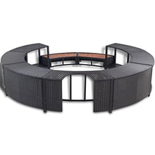 vidaXL Bordo Vasca Spa Poli Rattan Tondo Nero Piscina Idromassaggio Giardino