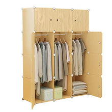 Armadio semplicità 3-Gitter Locker 3-Hanging Archivi Rimovibili di Plastica Scaffali 12 Porte Abbigliamento Home Camera 111X47X147CM MXJ61