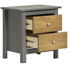 VS Venta-stock Comodino Bonnie 2 casseti, Colore Grigio, 46 X 35 X 49,5 cm
